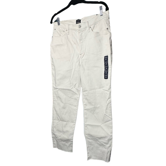 J. Crew Factory Women's Crisp White Straight Leg Jeans - Picture 2 of 5